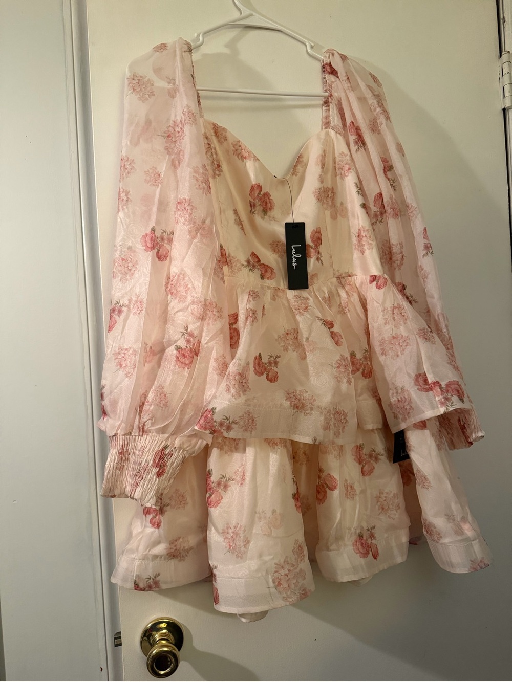 Lulu's Blush Pink Smocked Floral Dress